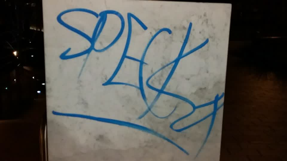 The photograph attached to this graffiti report