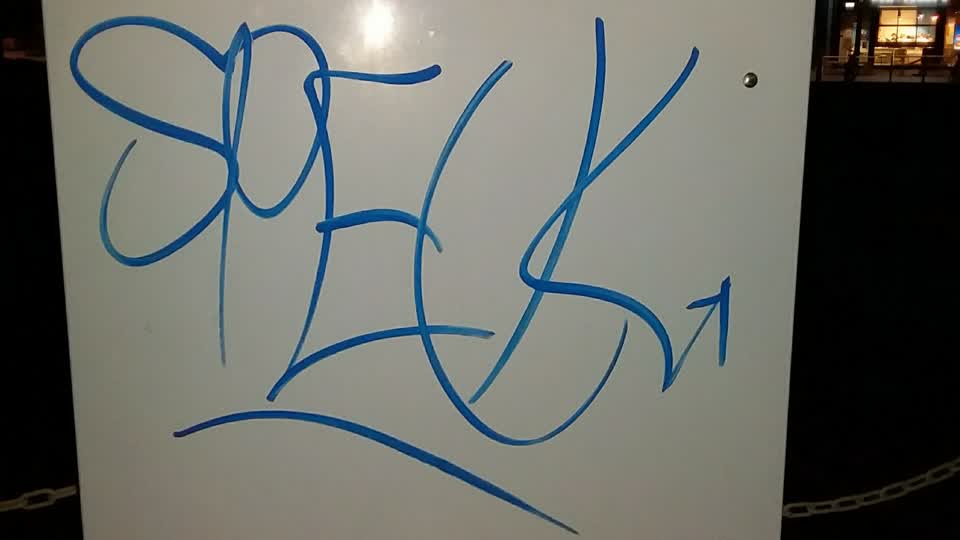 The photograph attached to this graffiti report