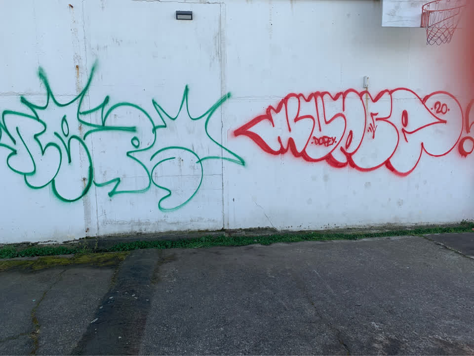 The photograph attached to this graffiti report
