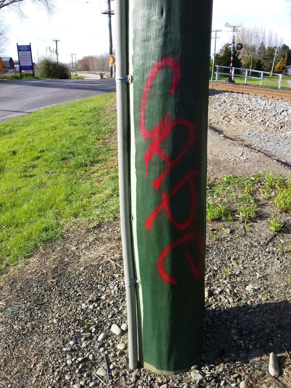 The photograph attached to this graffiti report