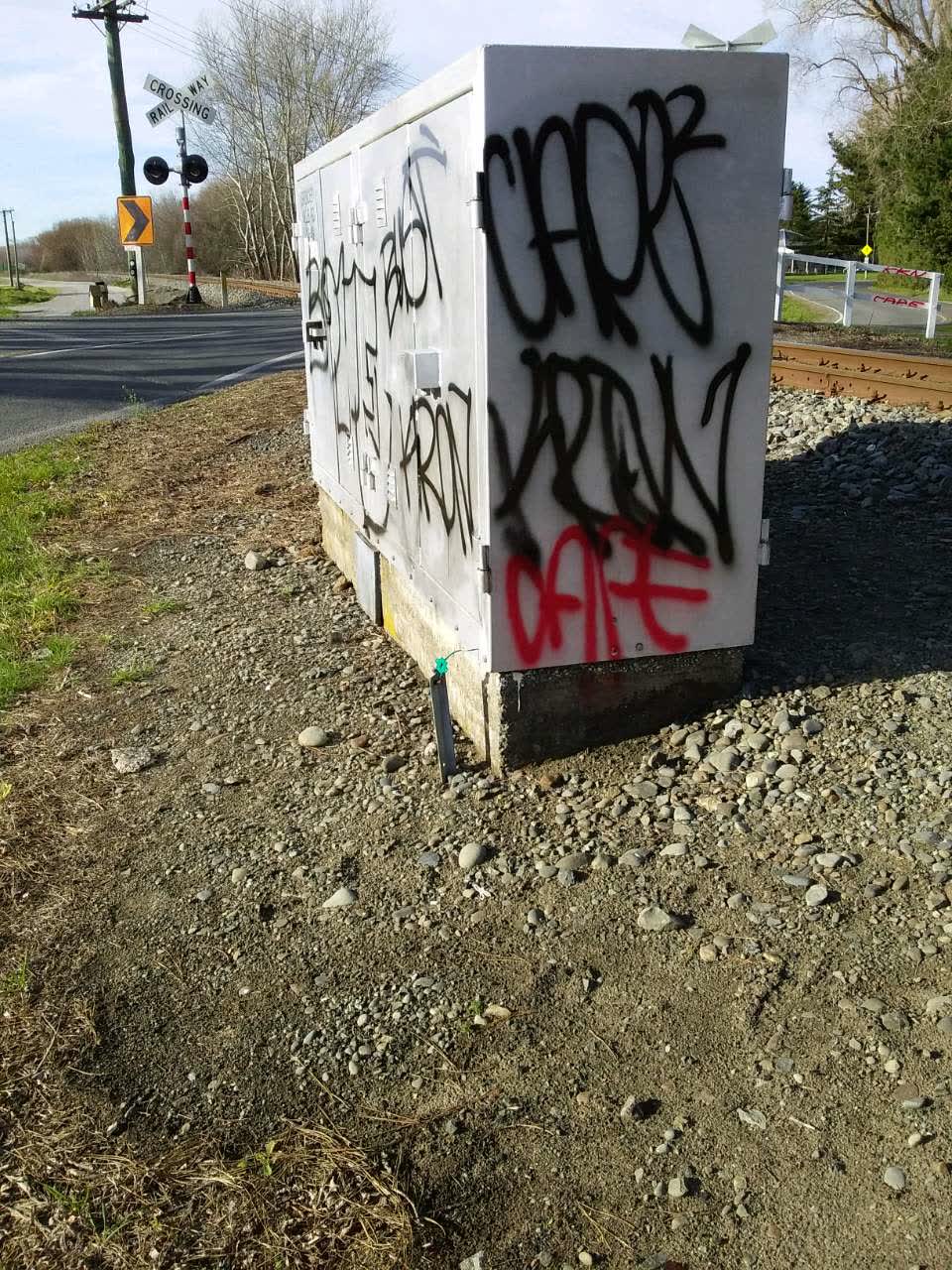 The photograph attached to this graffiti report