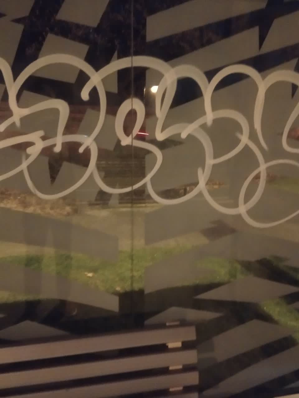 The photograph attached to this graffiti report