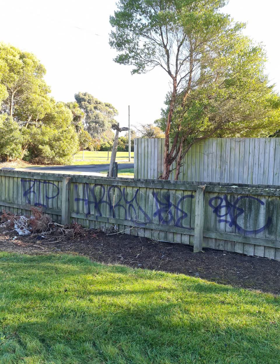 The photograph attached to this graffiti report