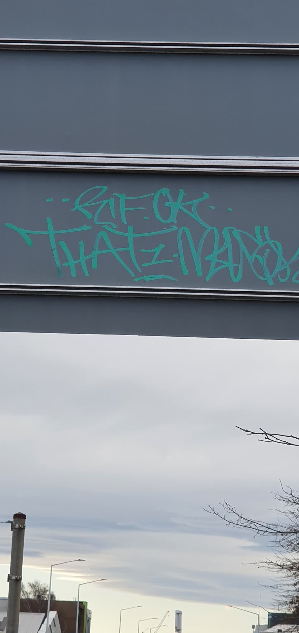 The photograph attached to this graffiti report