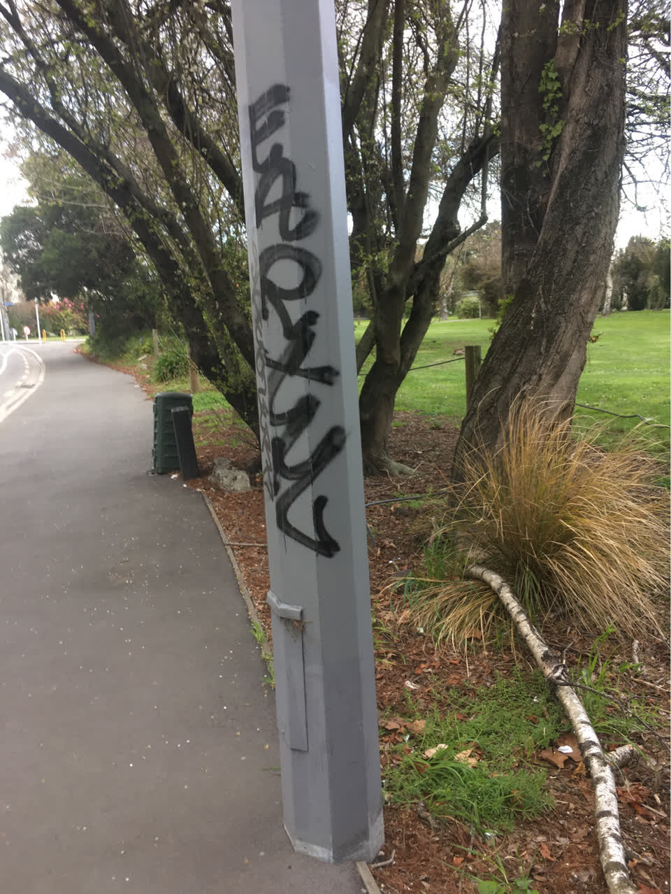 The photograph attached to this graffiti report