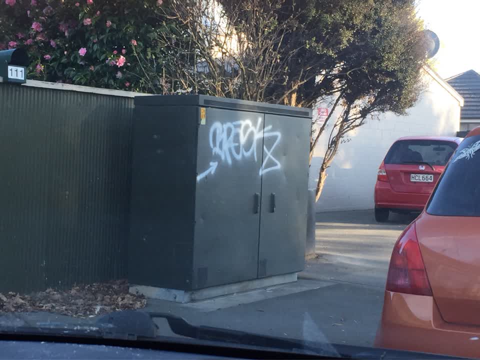 The photograph attached to this graffiti report