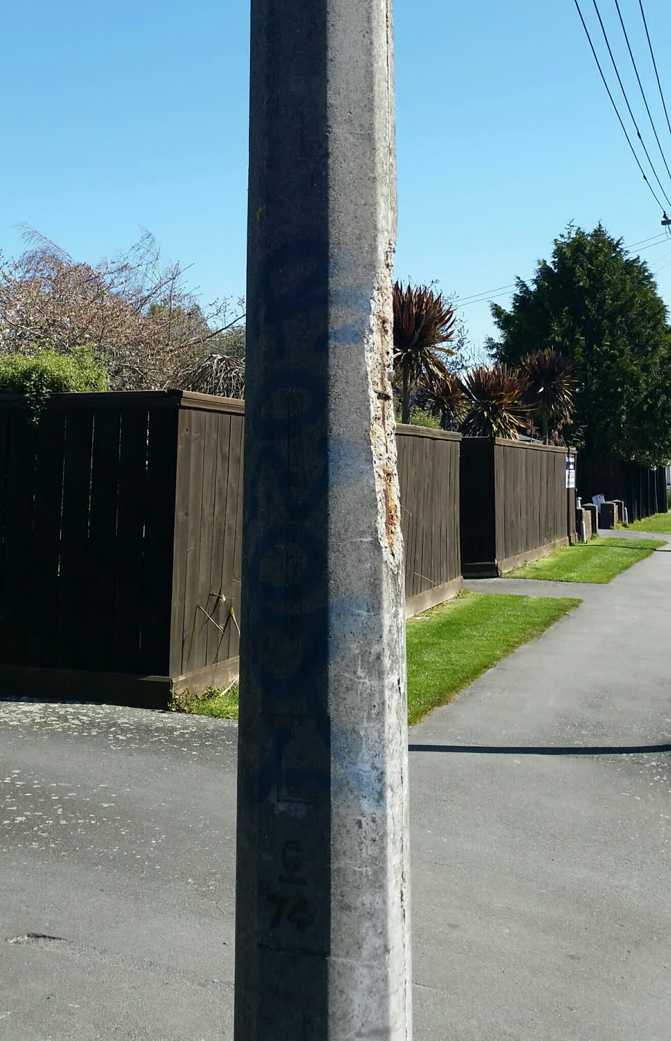 The photograph attached to this graffiti - concrete street light pole report