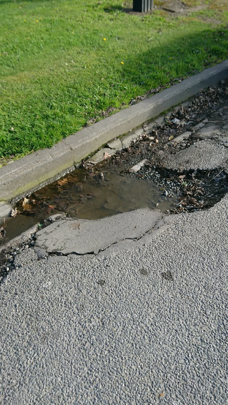 The photograph attached to this pothole report