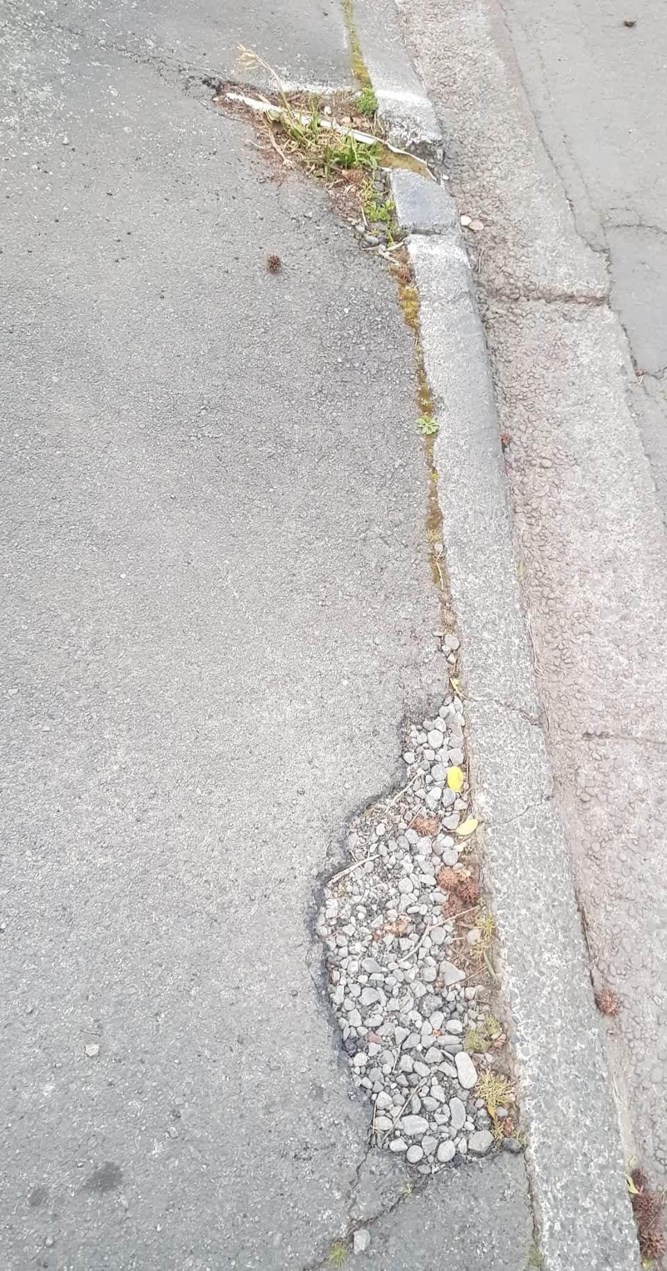The photograph attached to this pavement - damaged report