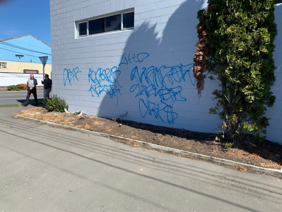The photograph attached to this graffiti report