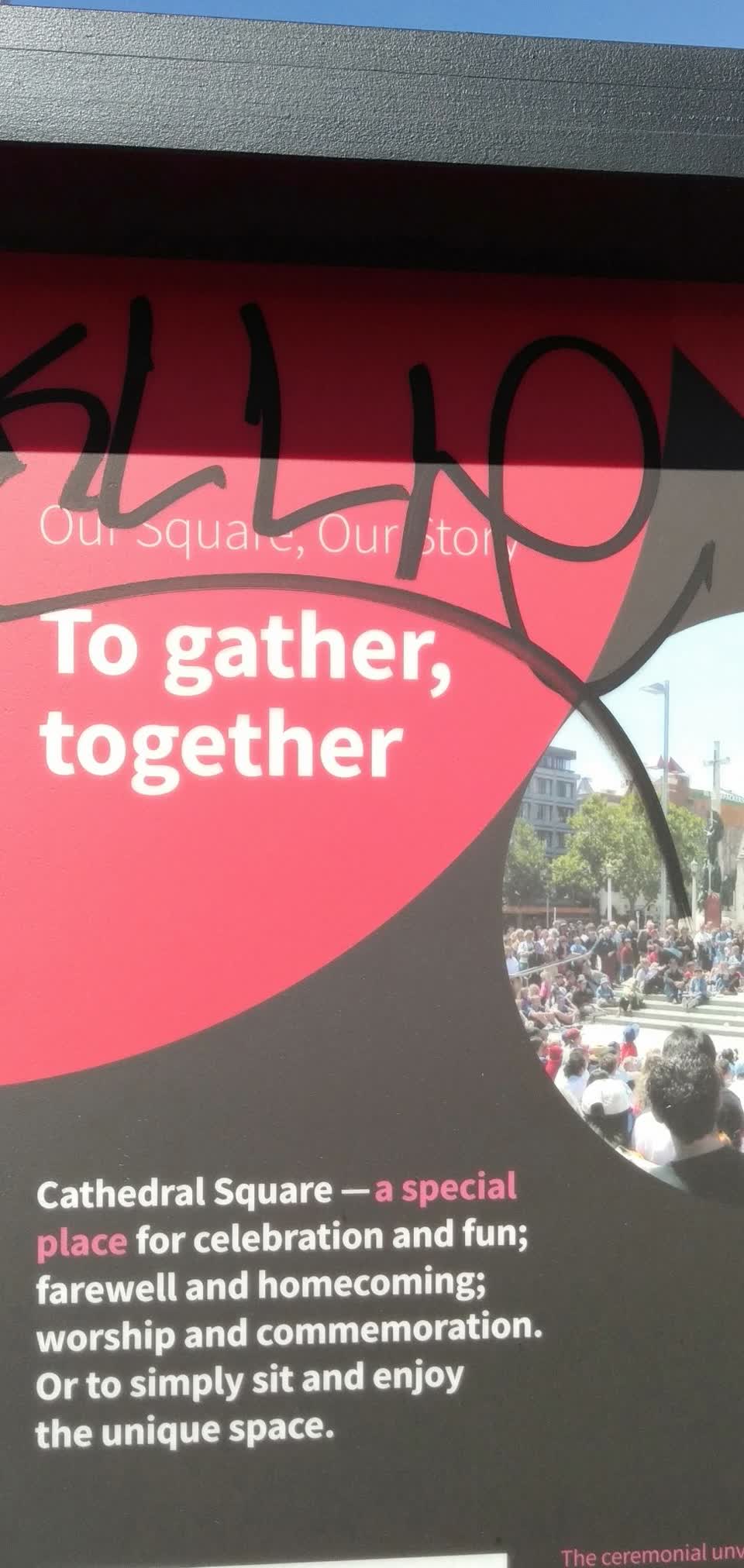 The photograph attached to this graffiti - signage report