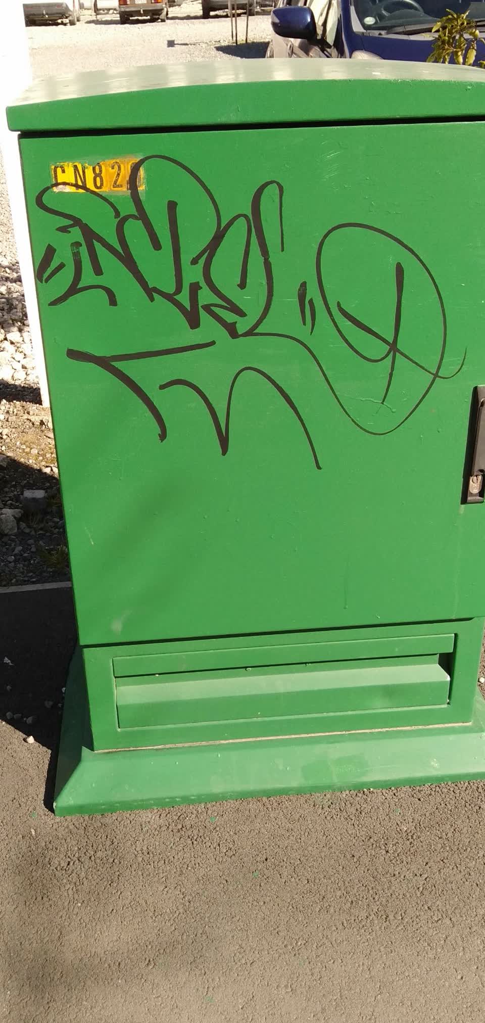 The photograph attached to this graffiti report