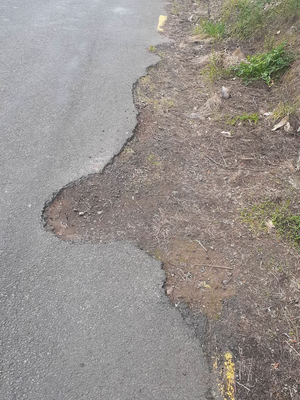 The photograph attached to this damaged road report