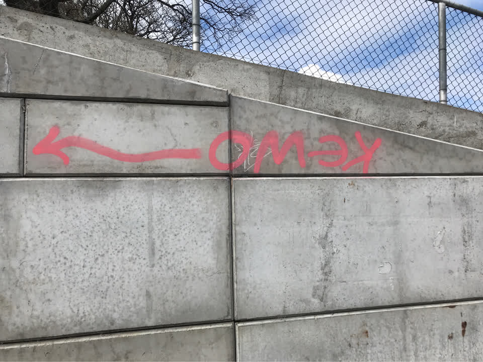 The photograph attached to this graffiti report