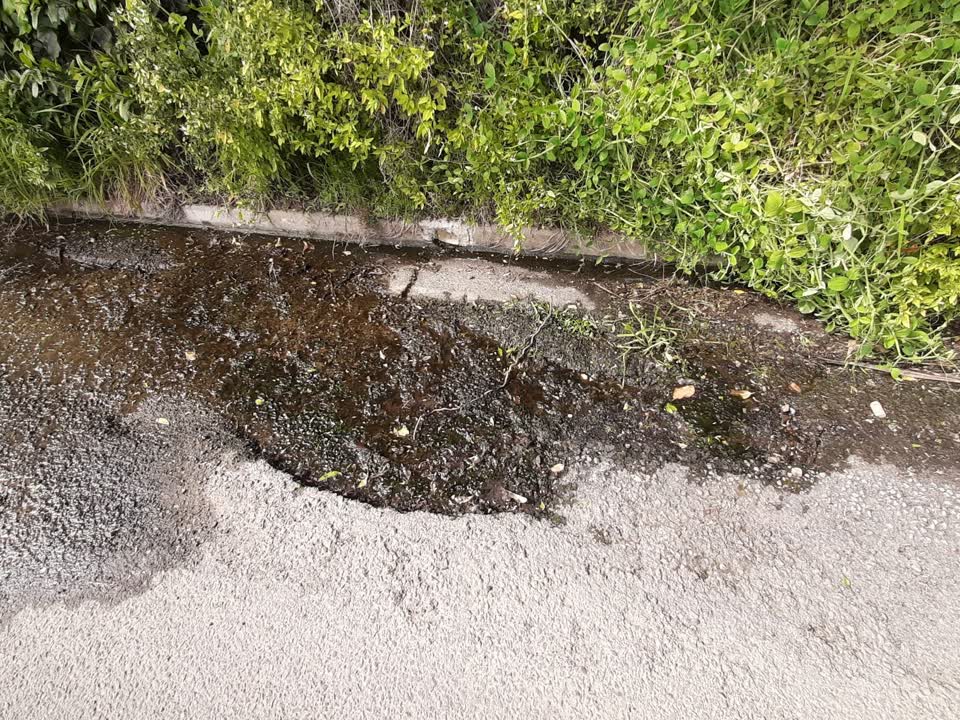 The photograph attached to this damaged road report