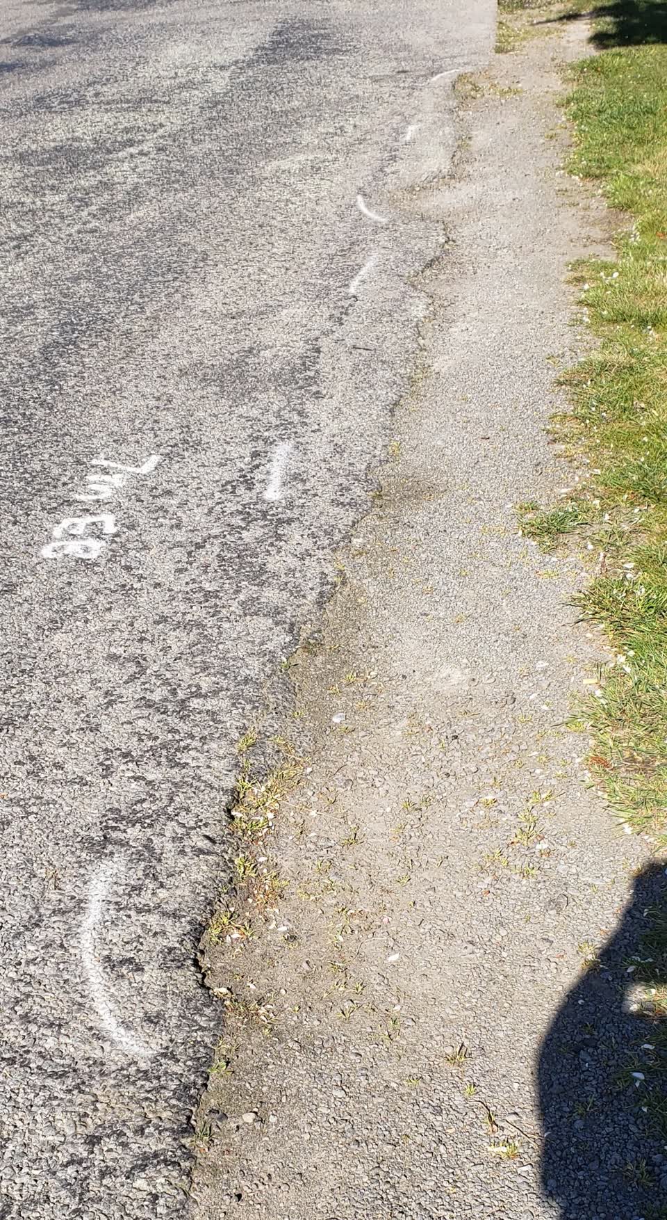 The photograph attached to this damaged road report