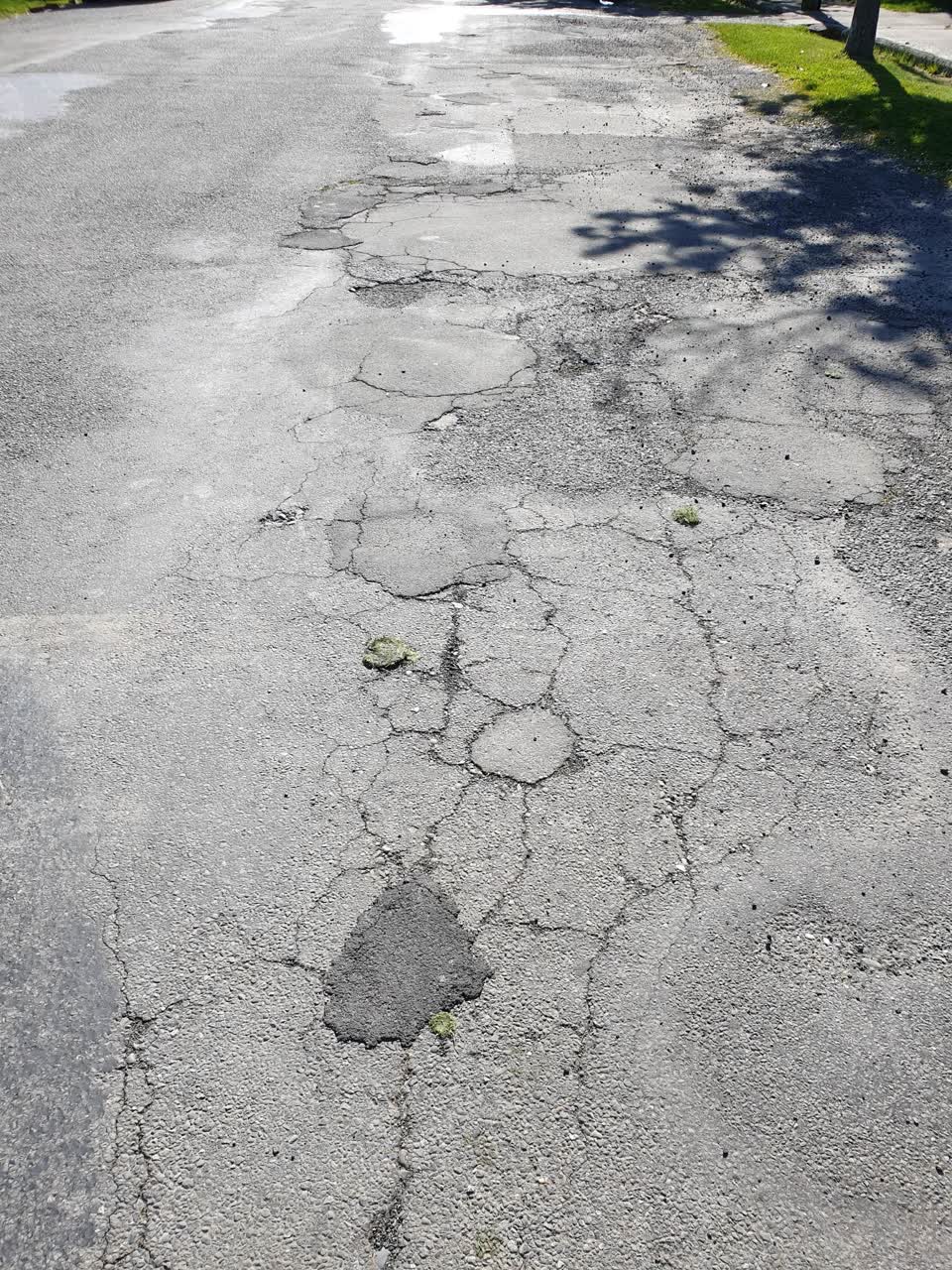 The photograph attached to this damaged road report
