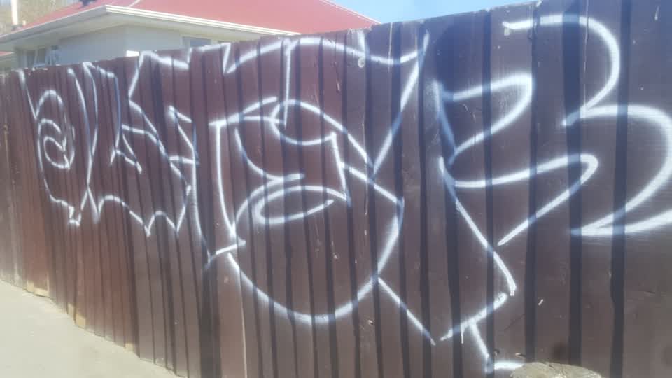 The photograph attached to this graffiti report