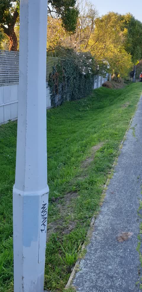 Graffiti - Concrete Street Light Pole, a report photo