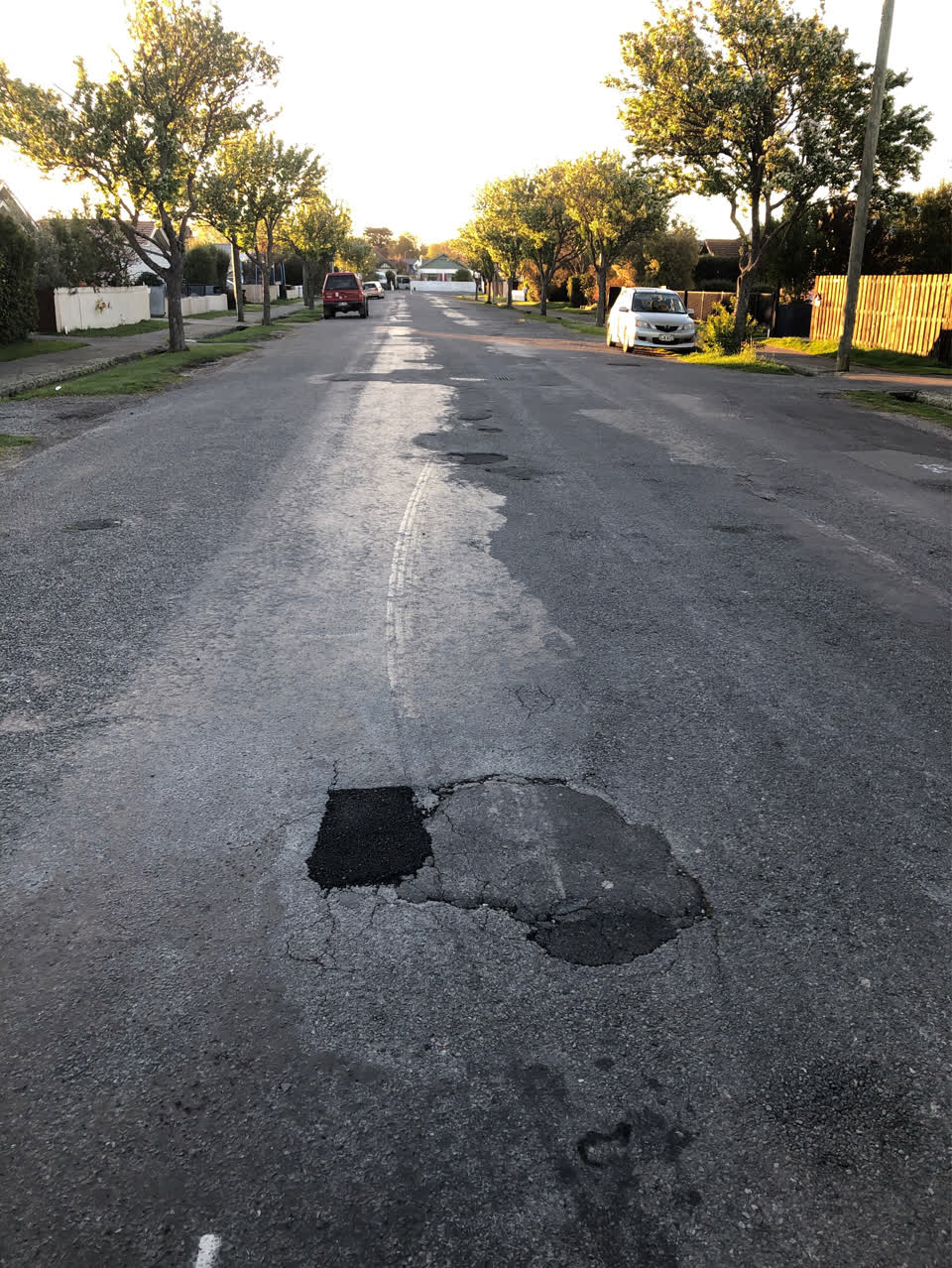 The photograph attached to this damaged road report