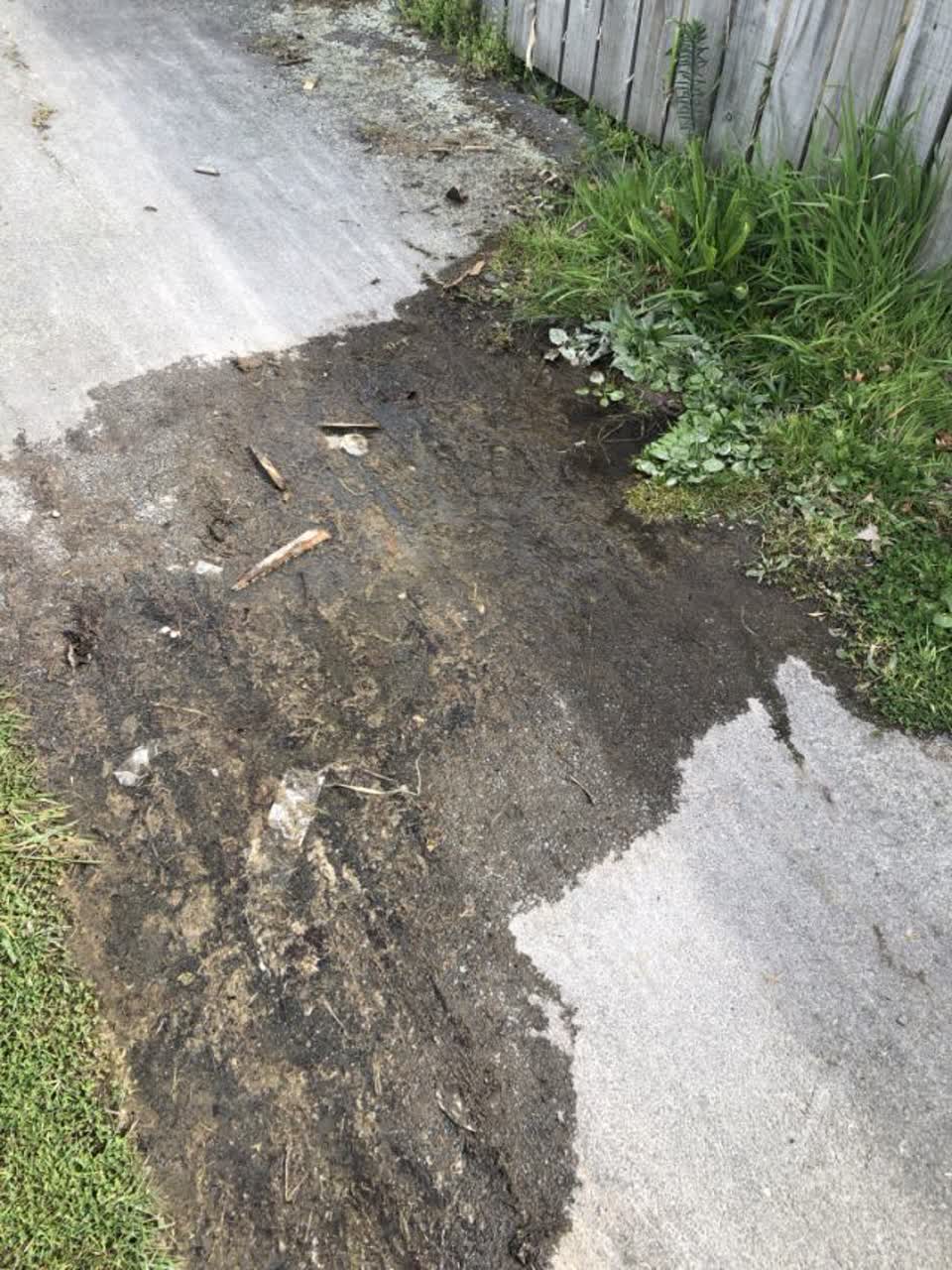 The photograph attached to this water leak report