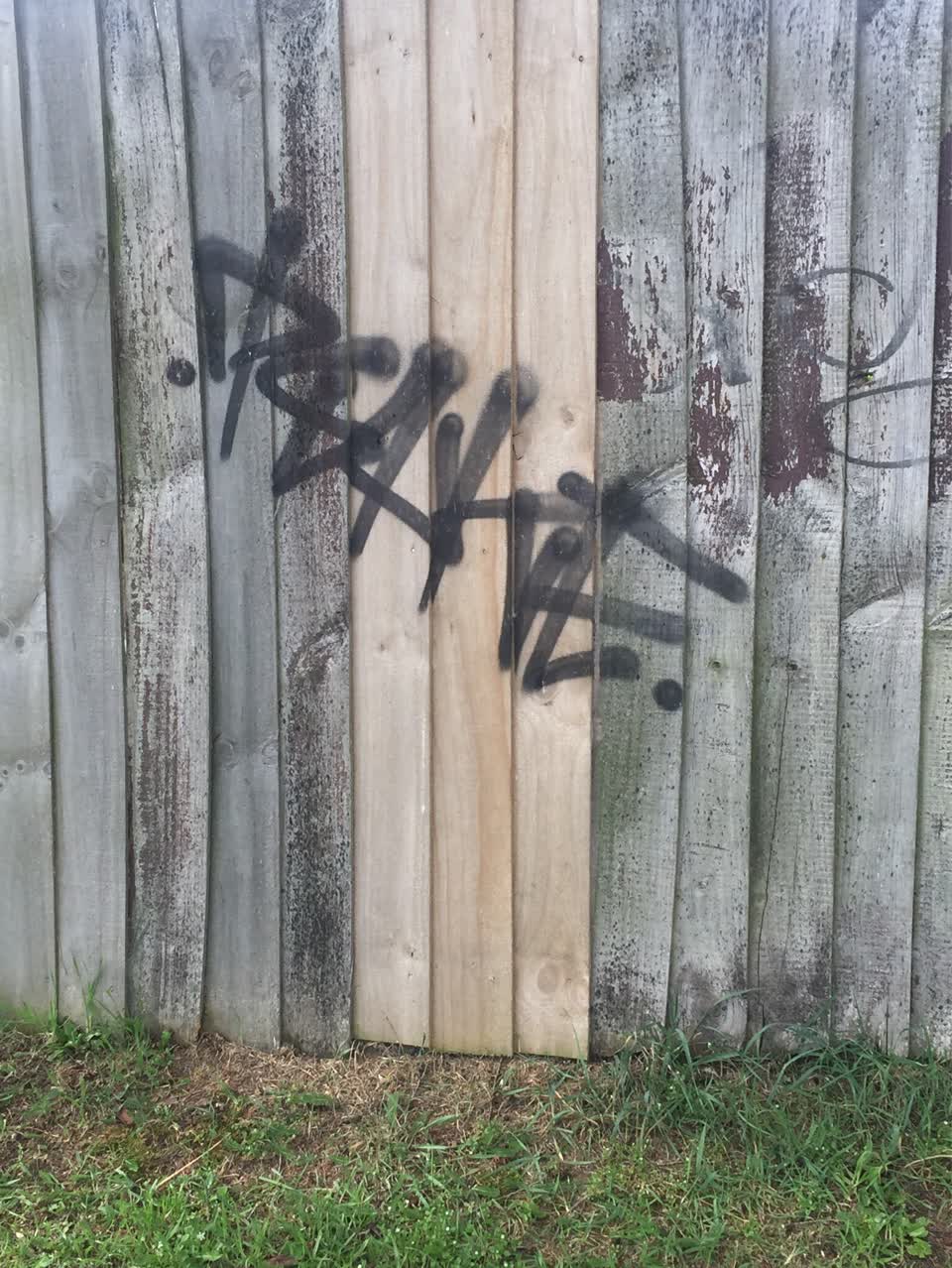 The photograph attached to this graffiti report