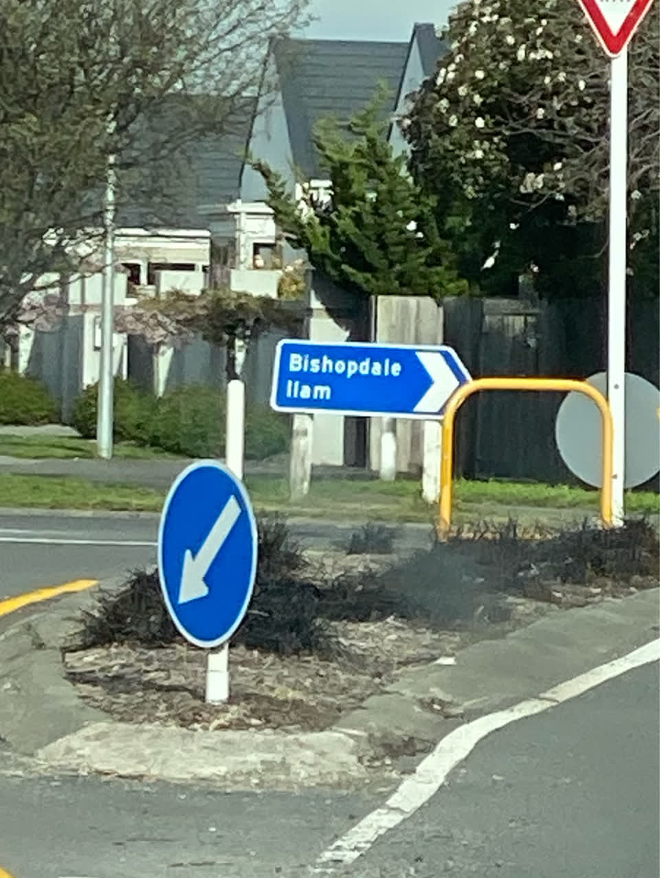 The photograph attached to this road signage report