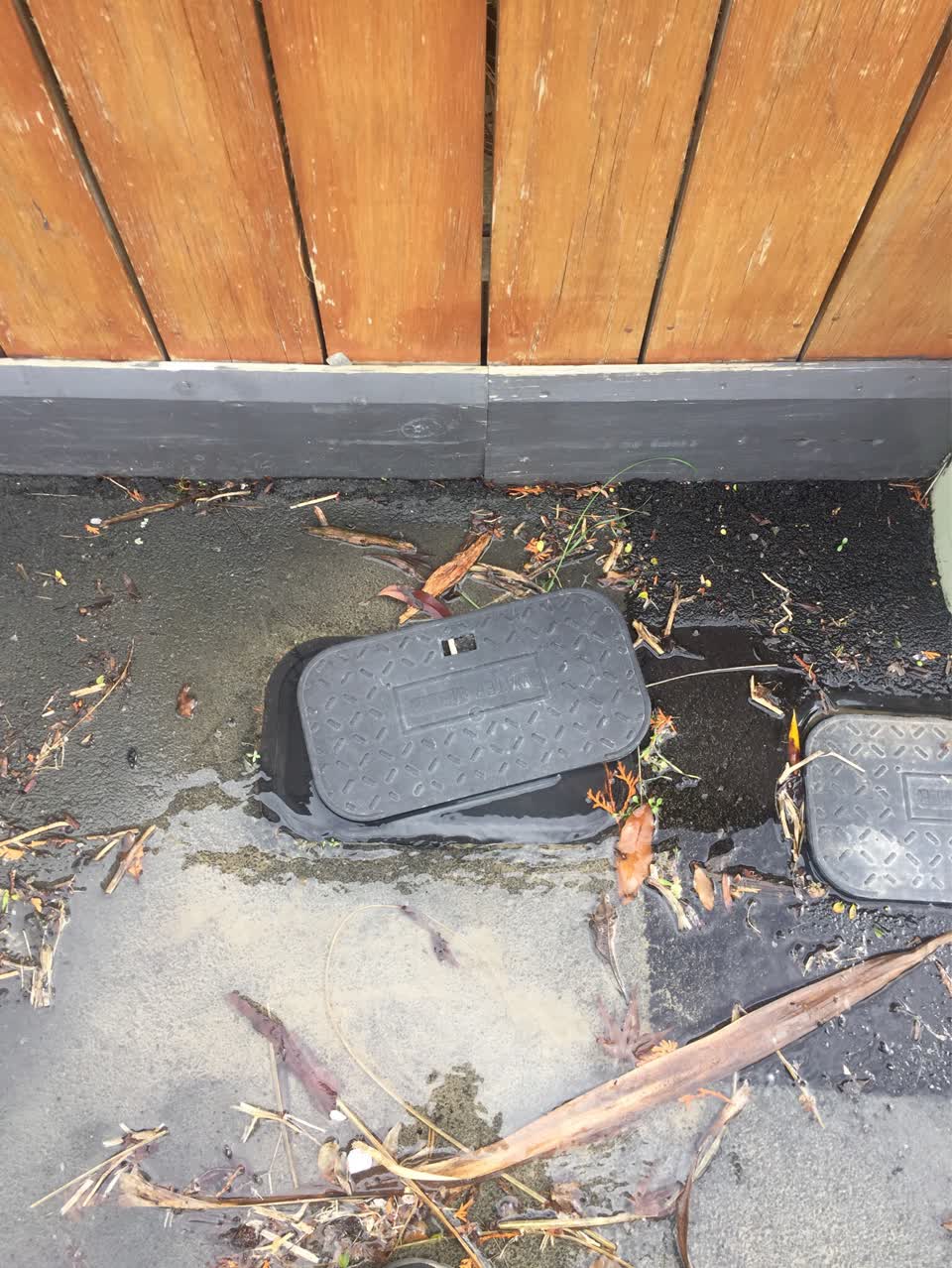 The photograph attached to this water leak report