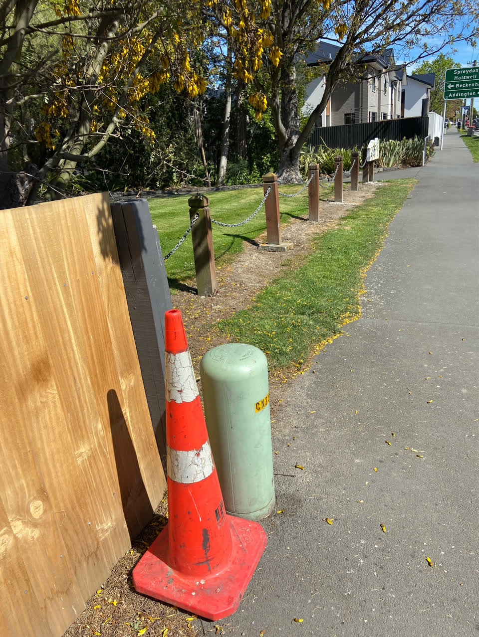 The photograph attached to this poles and signage - general report