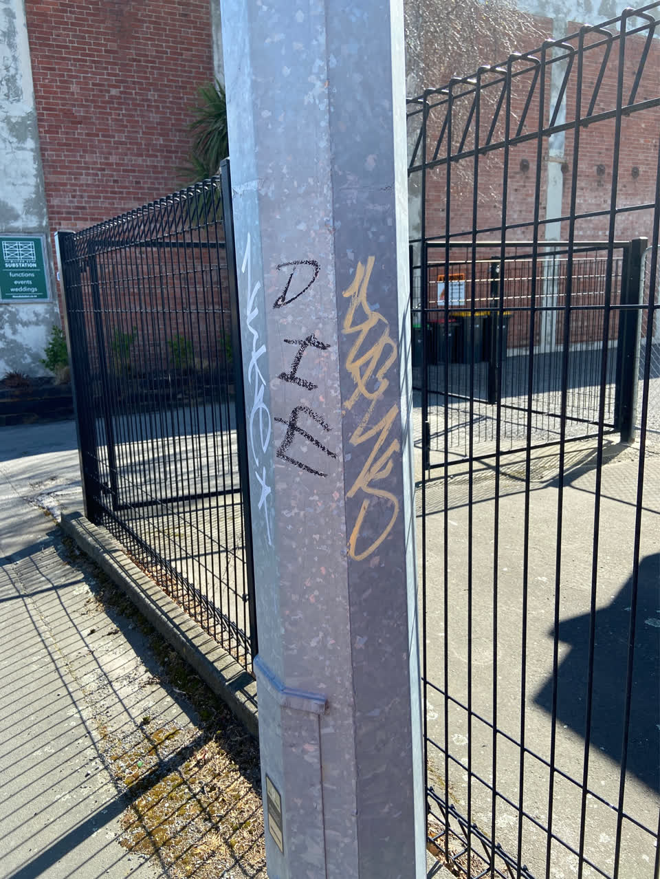 The photograph attached to this graffiti report