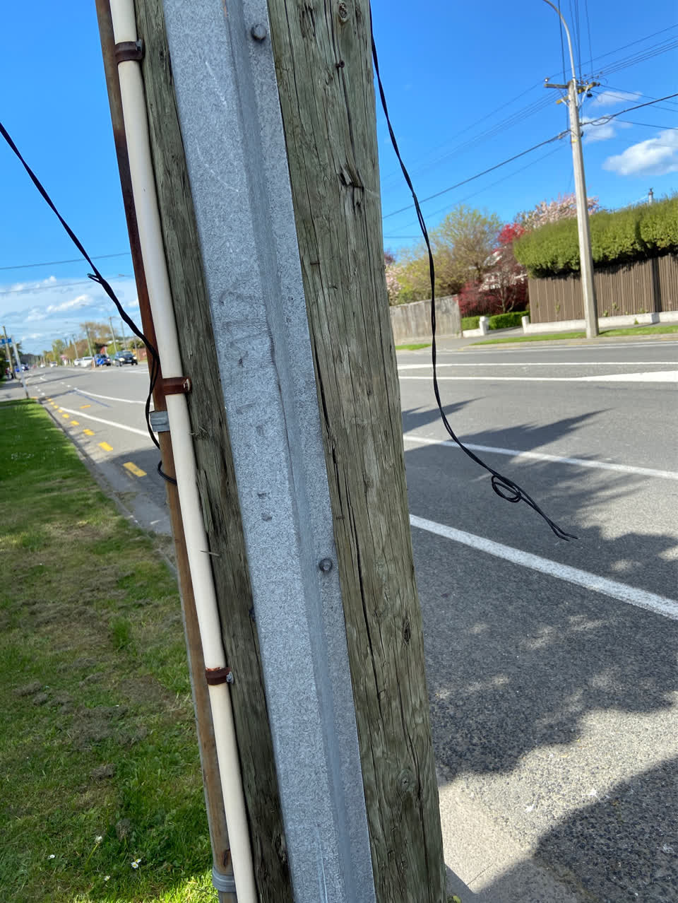 The photograph attached to this poles and signage - general report