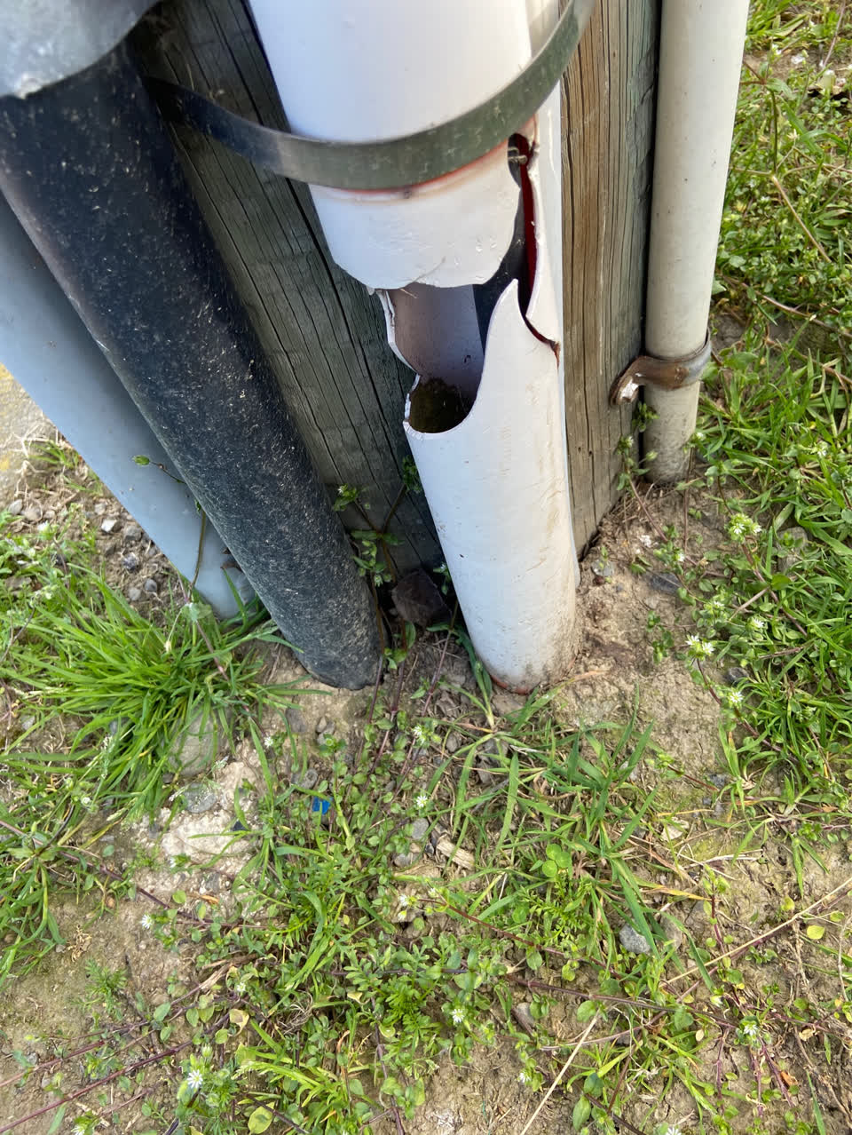 The photograph attached to this poles and signage - general report
