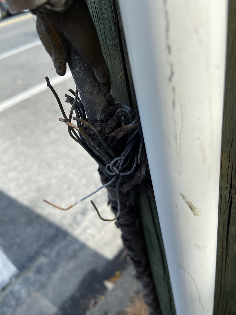 The photograph attached to this poles and signage - general report