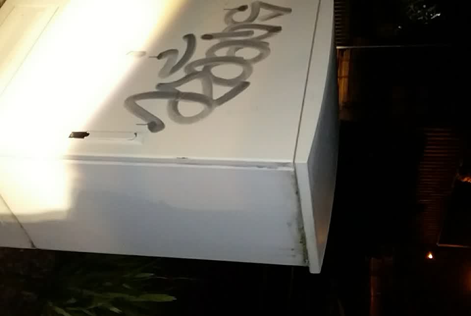 The photograph attached to this graffiti report