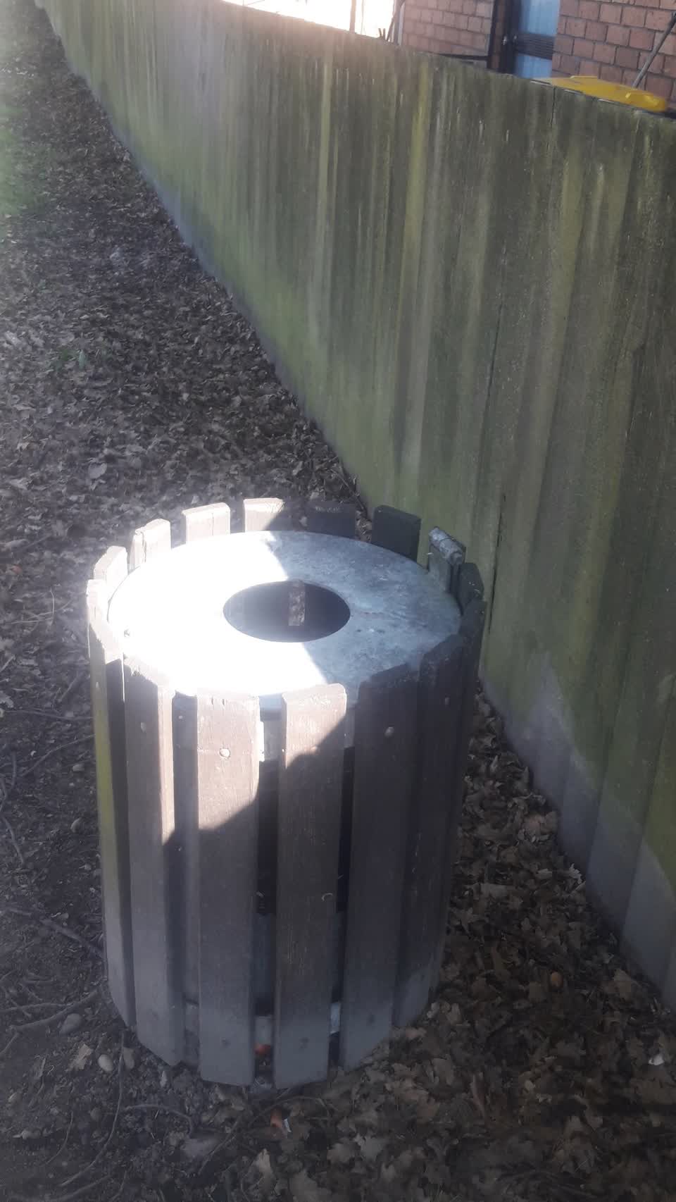 The photograph attached to this rubbish and bins - general report