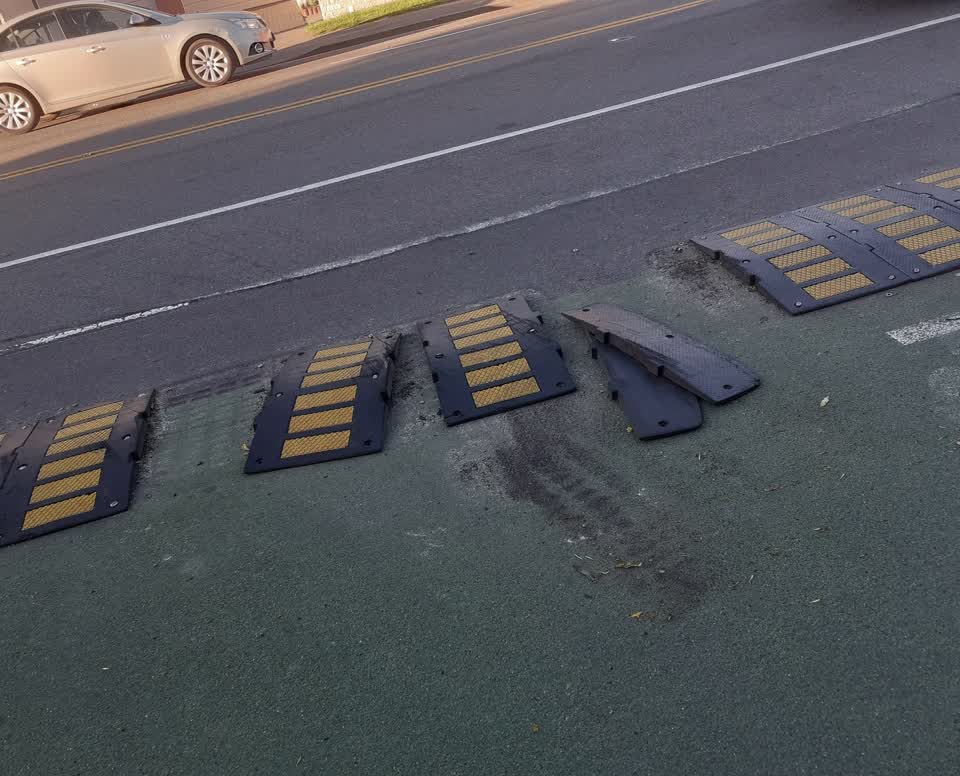 The photograph attached to this damaged road report