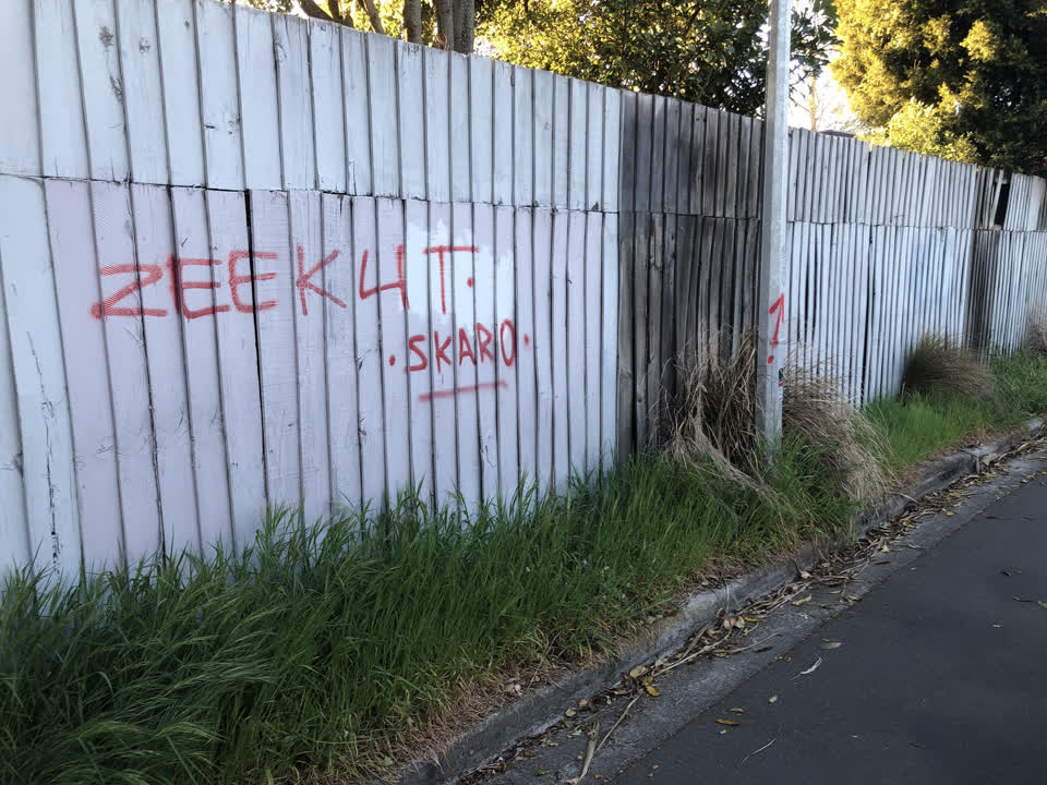 The photograph attached to this graffiti report