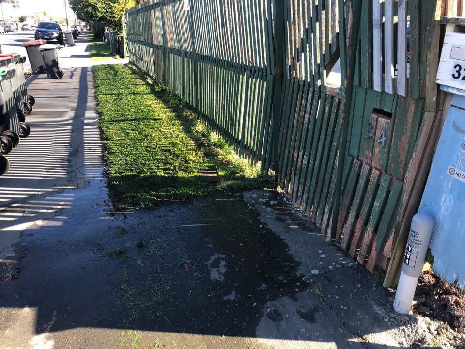 The photograph attached to this water leak report