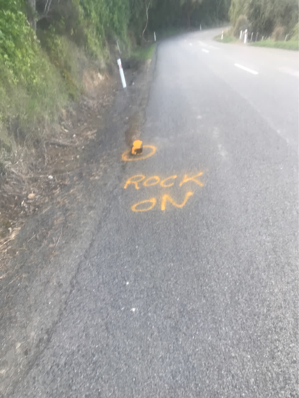 The photograph attached to this damaged road report
