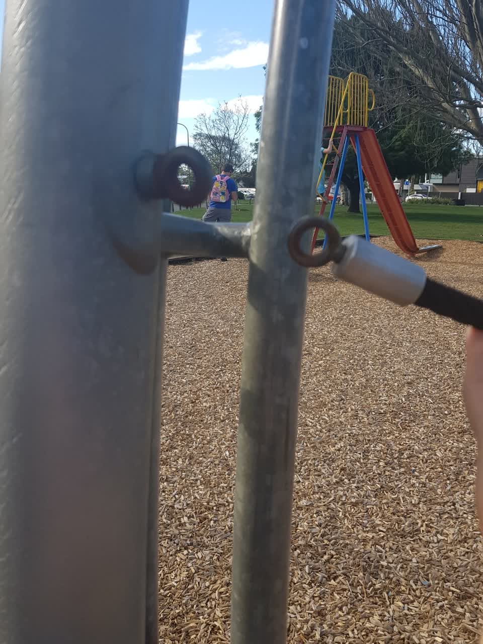 The photograph attached to this playground equipment report