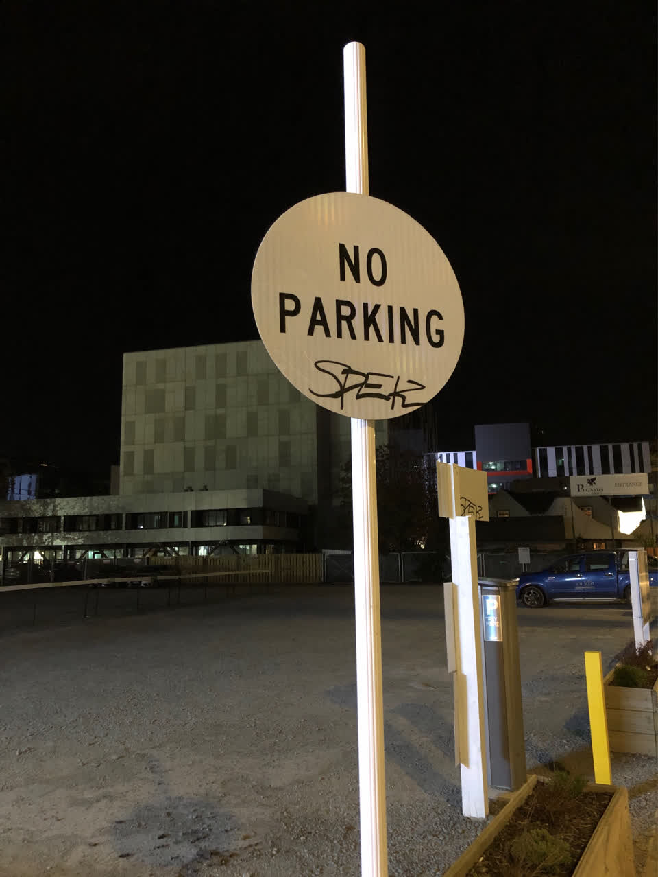 The photograph attached to this graffiti - signage report