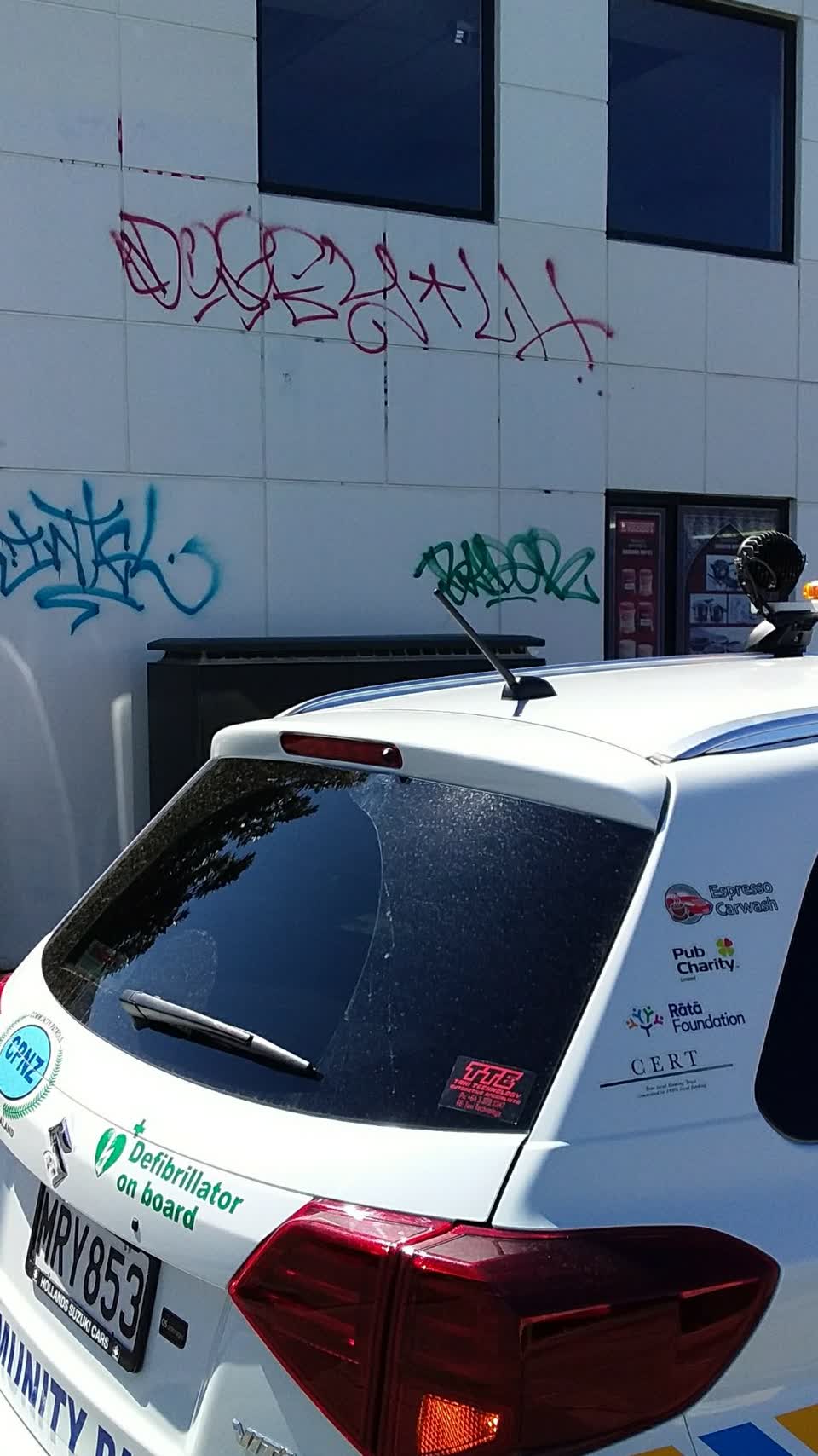The photograph attached to this graffiti report