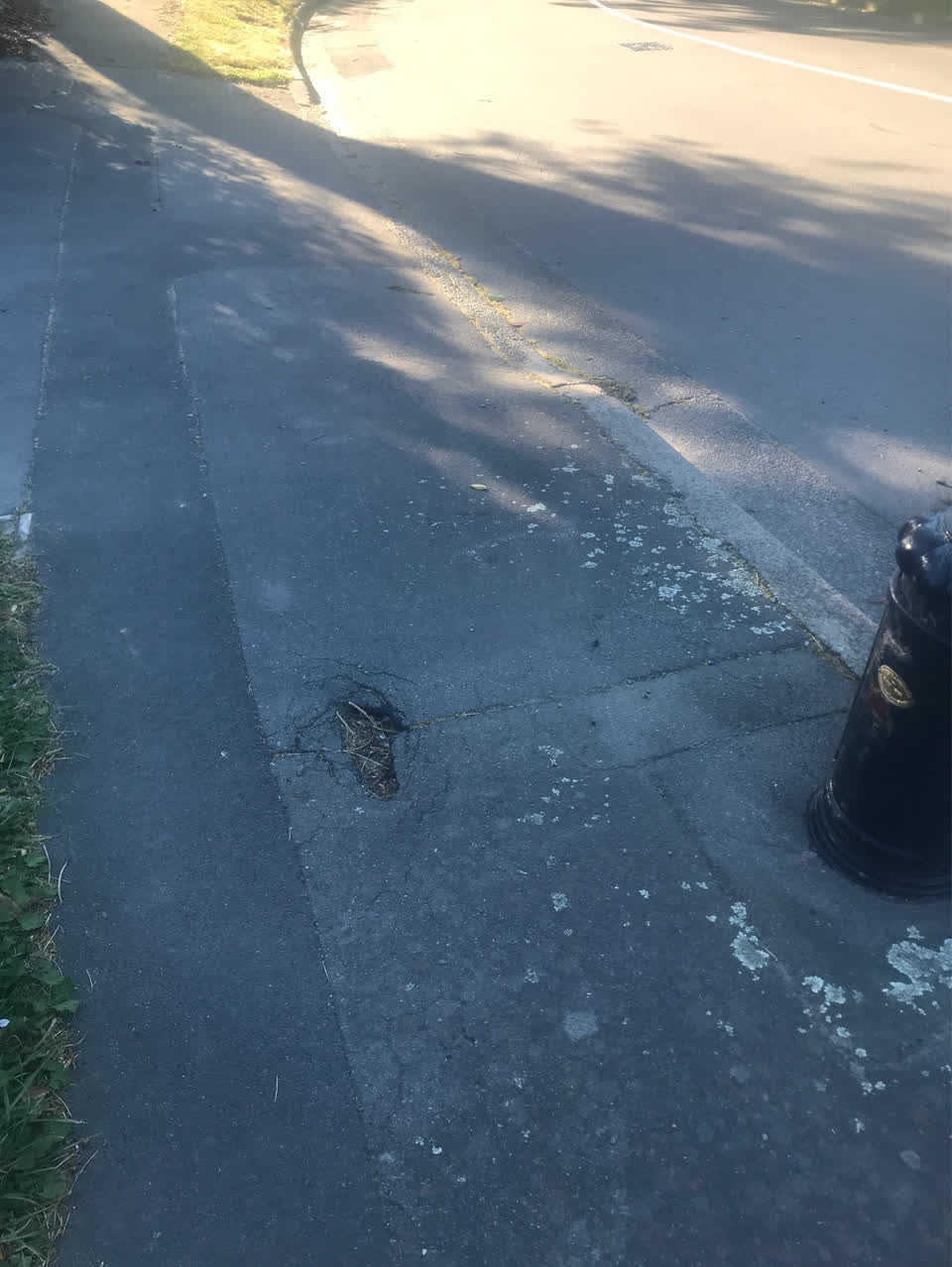 The photograph attached to this pavement - damaged report