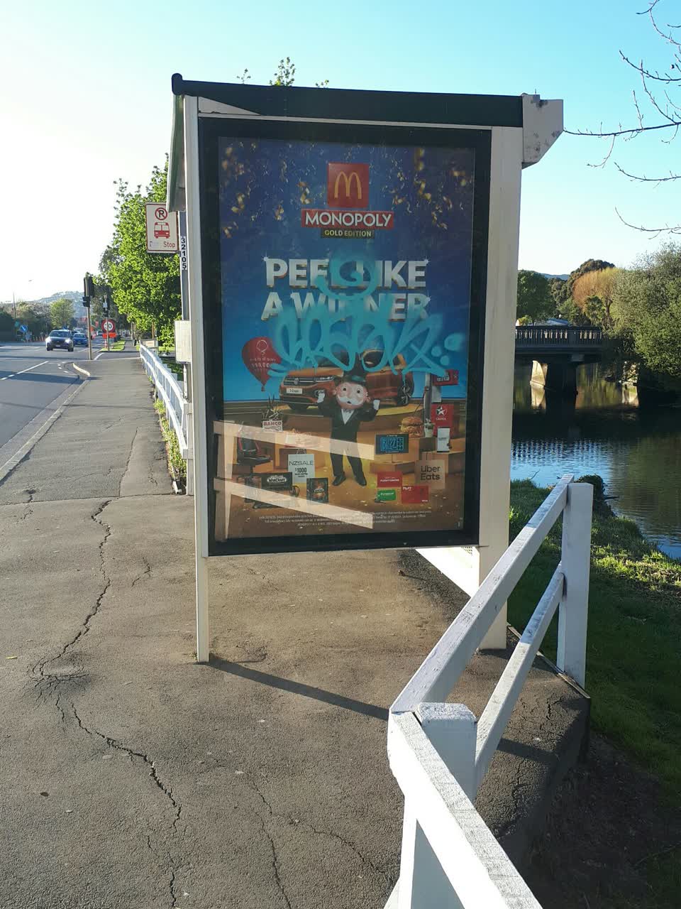 The photograph attached to this graffiti - signage report