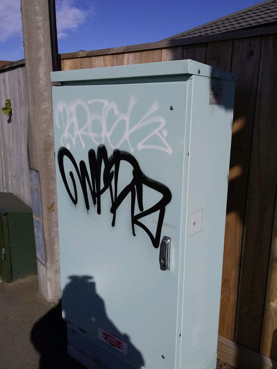 The photograph attached to this graffiti report
