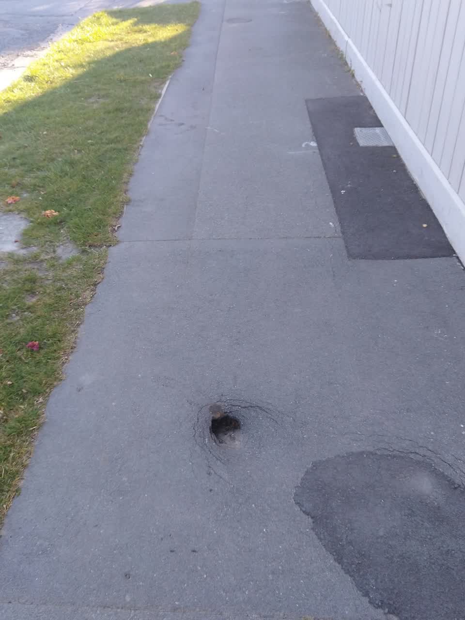 The photograph attached to this pavement - damaged report