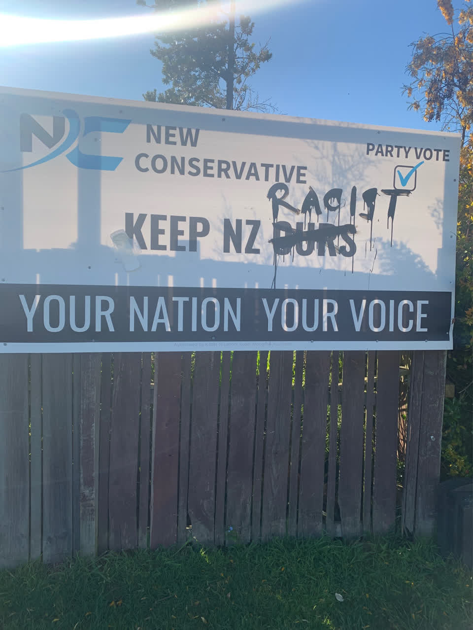 The photograph attached to this graffiti - signage report