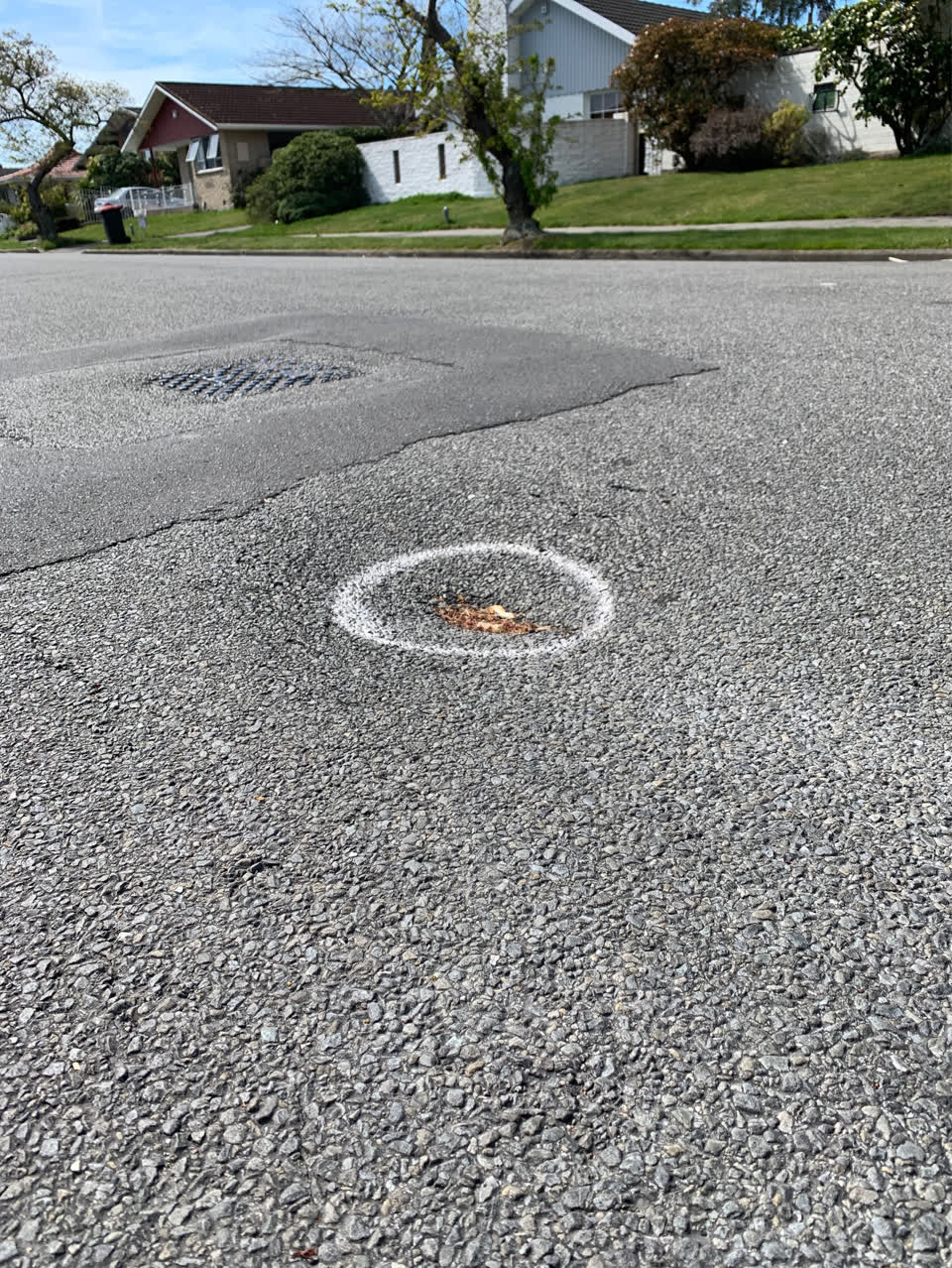 The photograph attached to this damaged road report