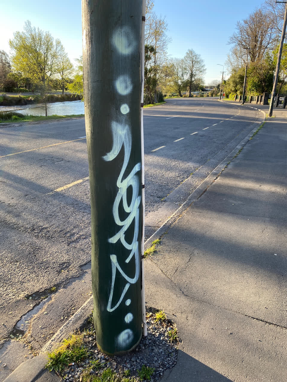 The photograph attached to this graffiti - concrete street light pole report