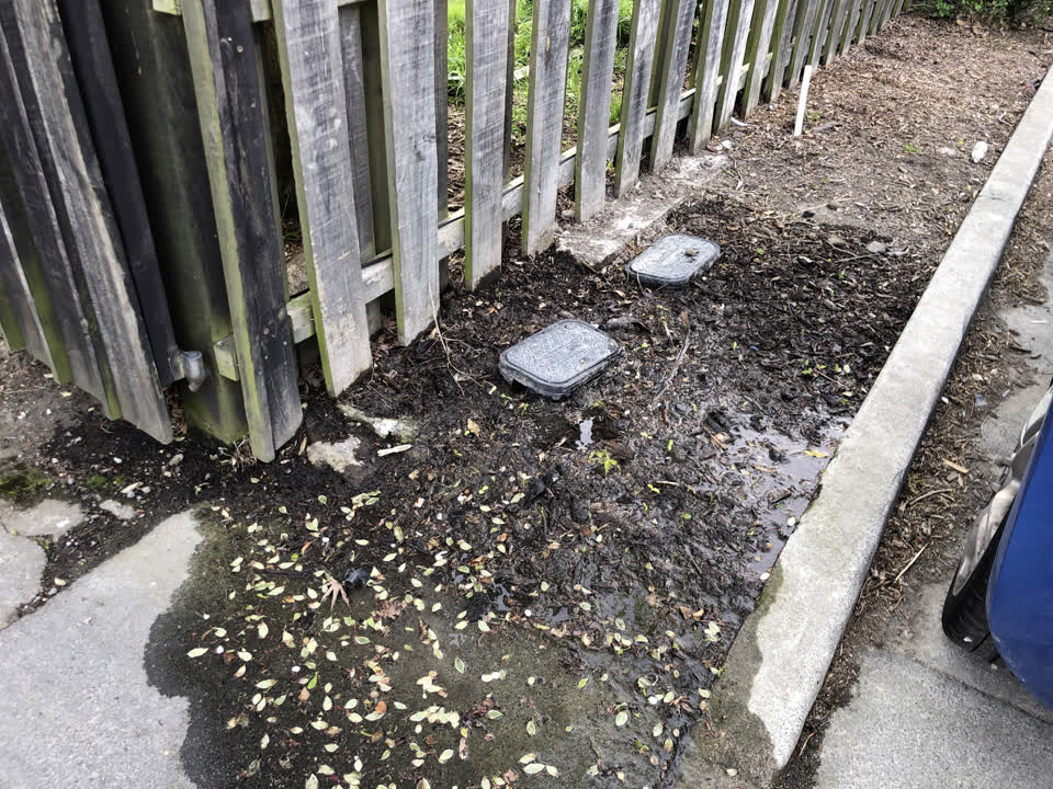 The photograph attached to this water leak report